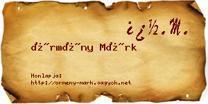 Örmény Márk névjegykártya